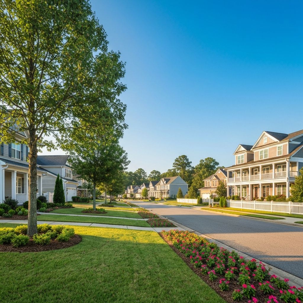 Charlotte NC neighborhoods - beautiful tree-lined residential streets
