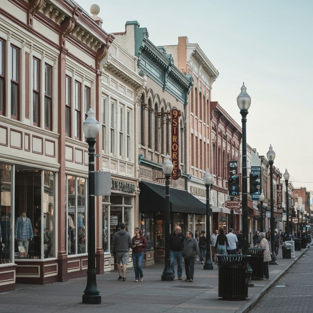 19th Street shops and restaurants in The Heights Houston