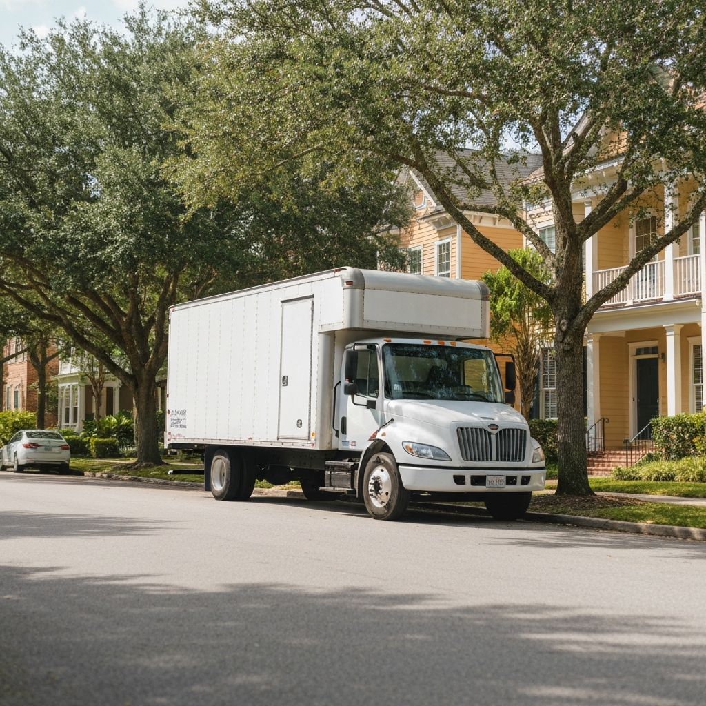 Baldwin Park Orlando moving truck - professional movers serving tree-lined neighborhoods