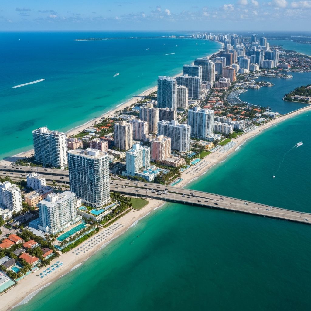 Miami Beach Florida aerial view movers