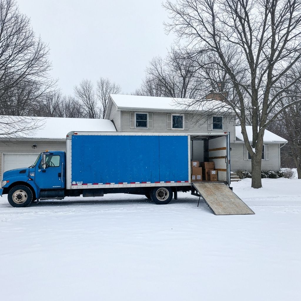 Moving truck in Minnesota winter