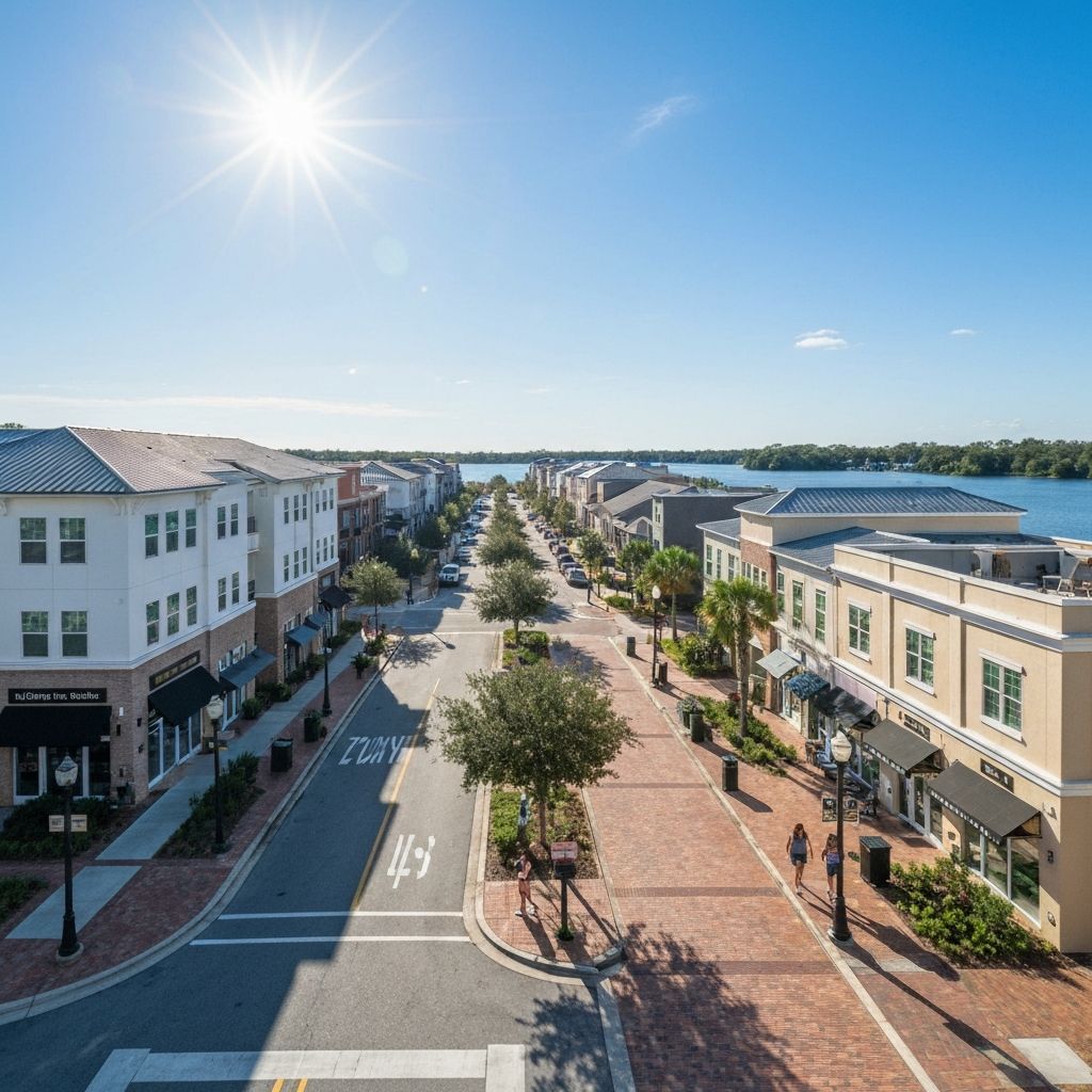Orlando Florida neighborhoods - beautiful palm tree-lined residential streets and modern communities