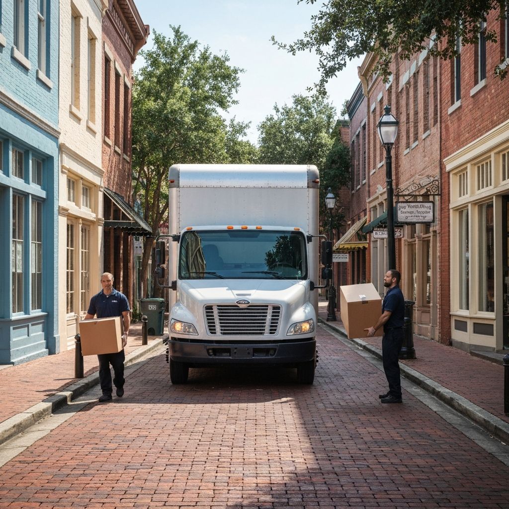Professional movers on Thornton Park Orlando brick street