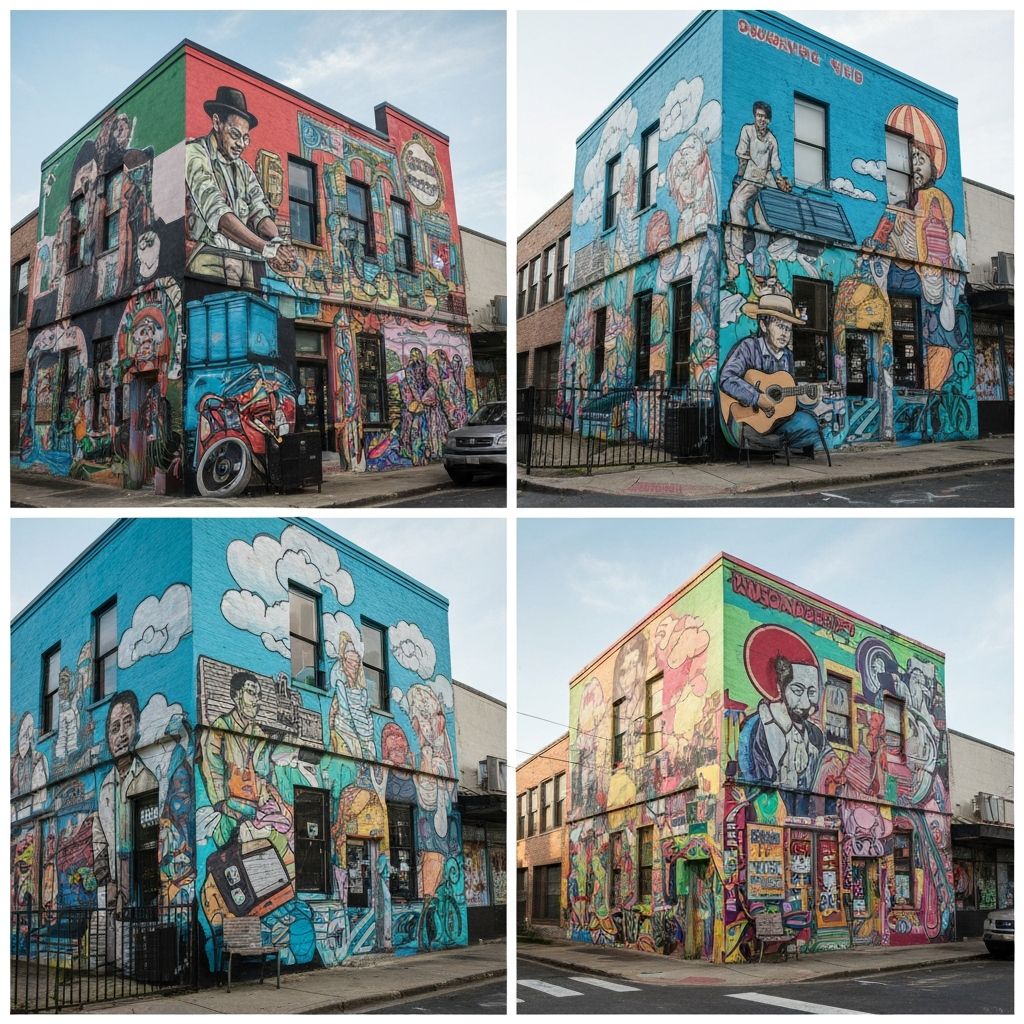 Colorful street art and murals in Montrose