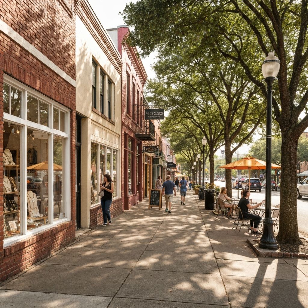 Walkable Montrose street with local shops